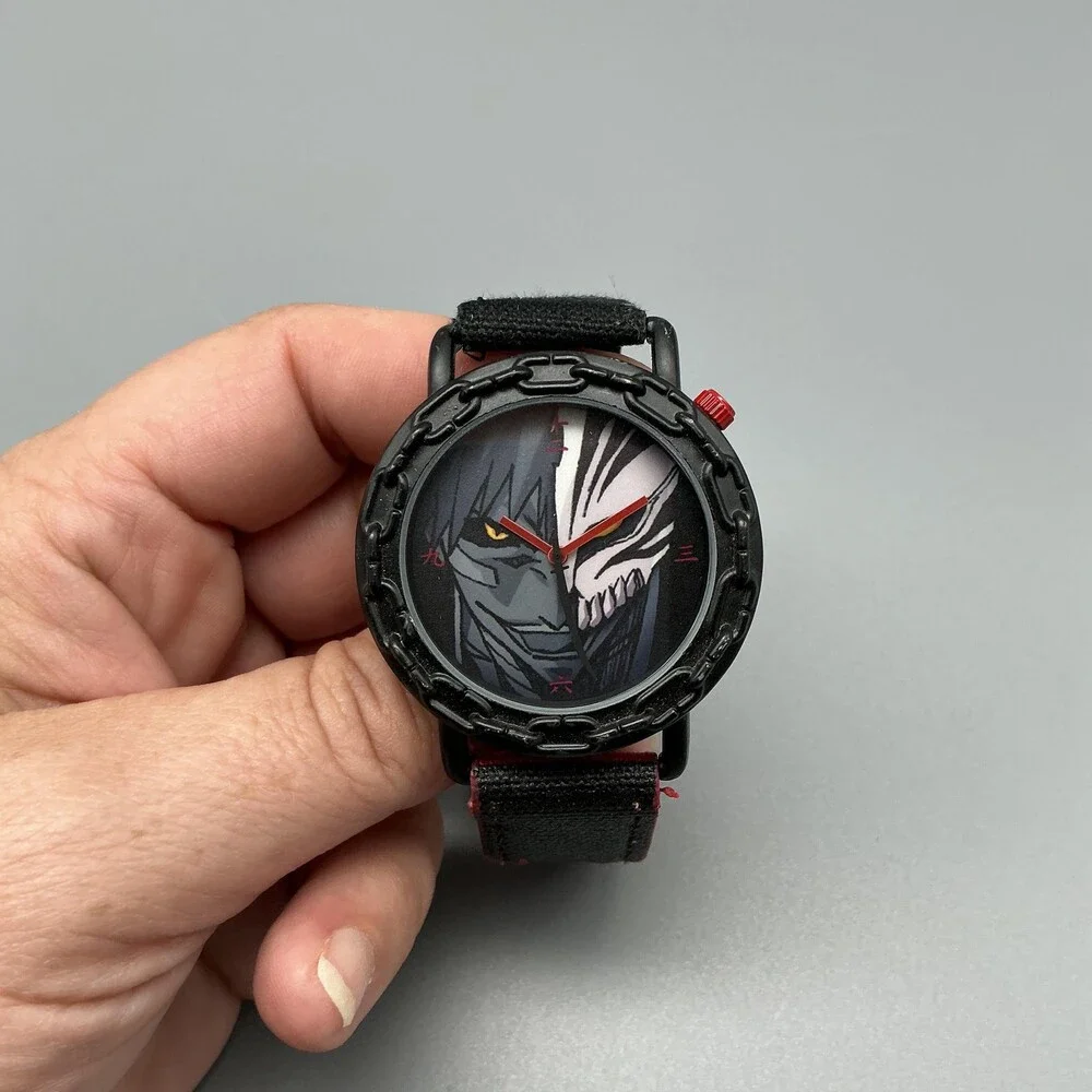 Bleach Loot Crate Exclusive Mens Watch 42mm Anime Black Red Canvas New Battery